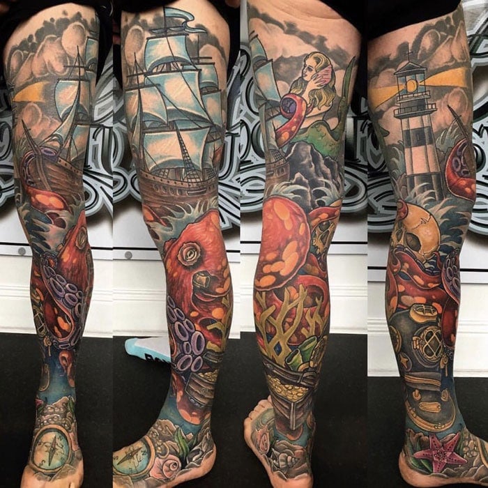 Leg Sleeve Tattoo Ideas For Men