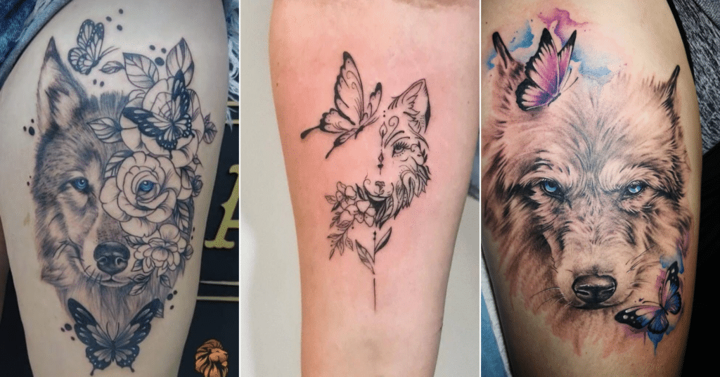 fbcover top 20 wolf butterfly tattoo design suggestions for your next tattoo 74