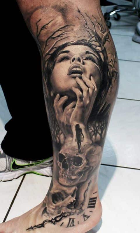 mens leg tattoos